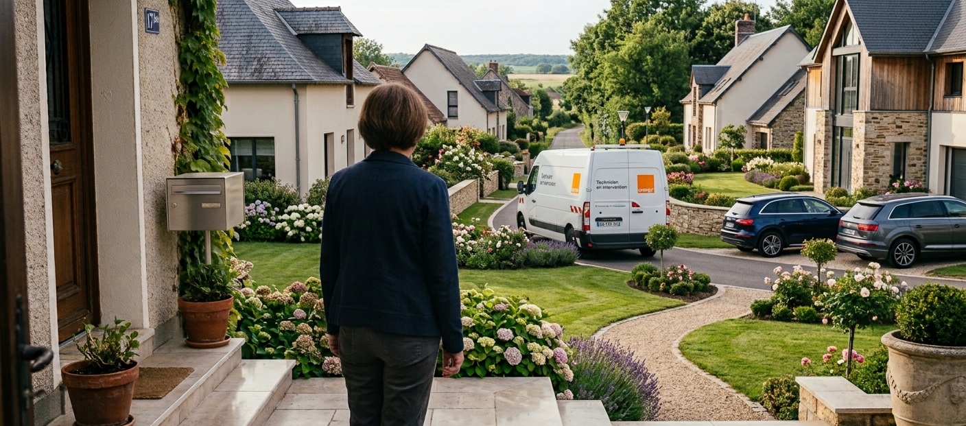 Le technicien fibre s'en va sans installer la fibre optique